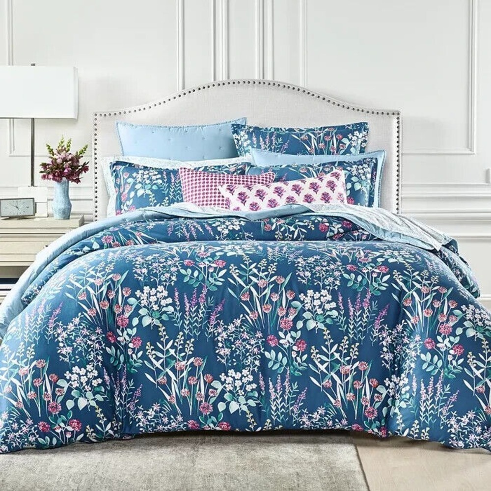 SKY Midnight Meadow Bedding Collection Duvet Cover /‎ 2 Shams FULL / QUEEN Blue